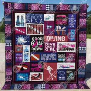 Dive Like A Girl Quilt Blanket Th19  Quilt